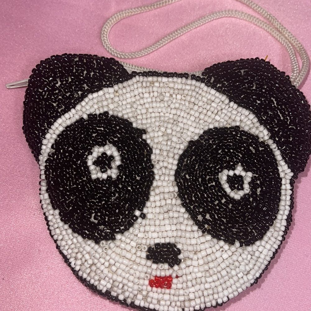 Panda beaded coin purse
